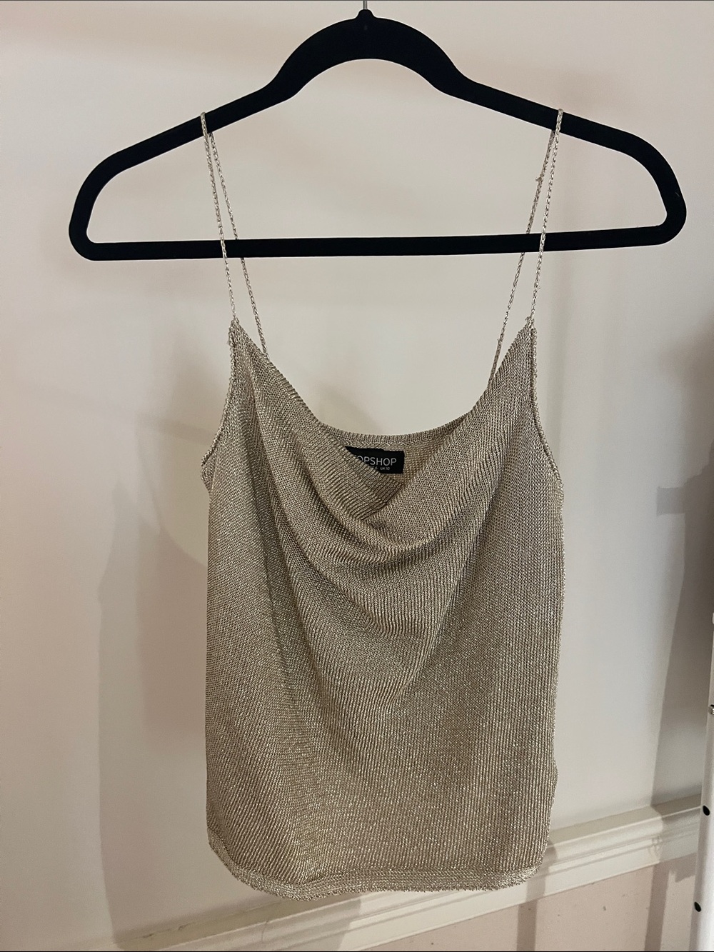 Topshop Metallic Gold Cowl Neck Camisole